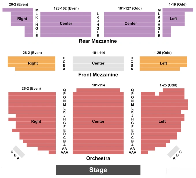 lena horne theatre seating chart